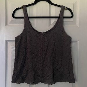 🌼American Eagle Grey Lace Tank Top